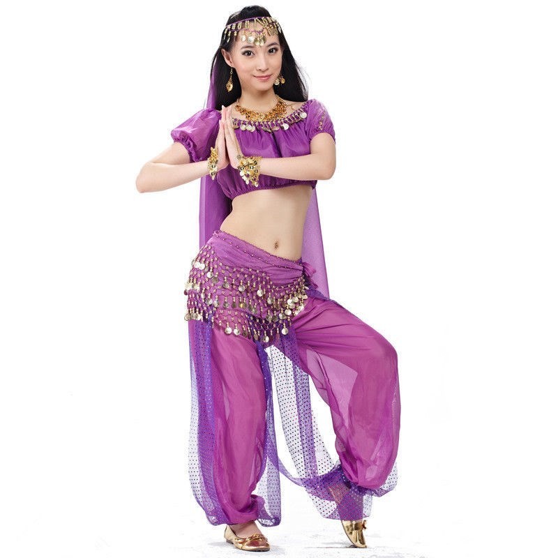 Danseuse du Ventre Danse Costume Femme Sarouel Pantalon Set Fête Fantaisie Costumes 