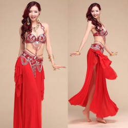 Costume Pro danse orientale-Rouge - My Shopdiscount.fr, mercerie et franges  en ligne