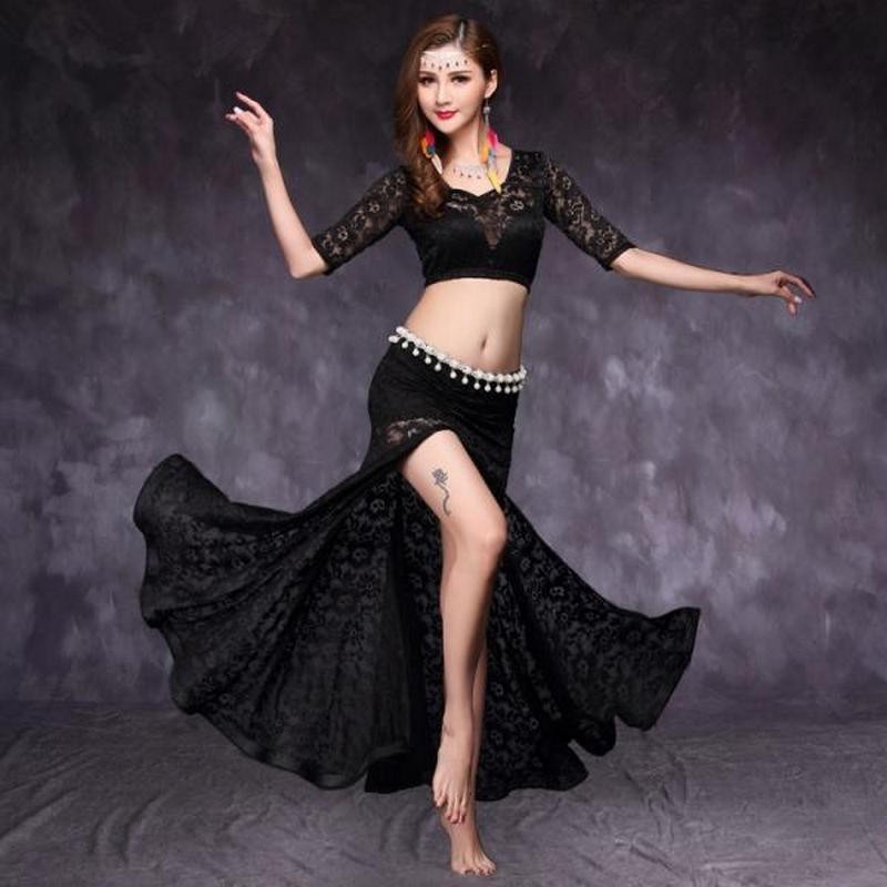 Costume de danse orientale - robe noire & or