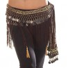 Ceinture de danse orientale style tribal velours noir
